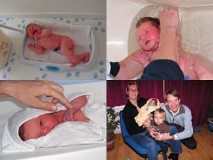 5 november 2005: Voor het eerst in bad helemaal schoon.